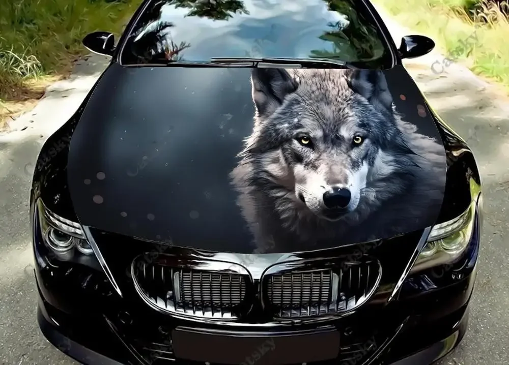 Свирепые волчьи животные наклейки на капот автомобиля самоклеящиеся с краской