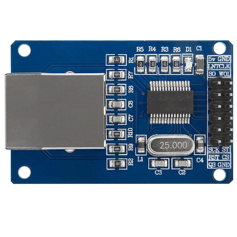 Сетевой модуль LAN ENC28J60 Ethernet Shield совместимый с Arduino поддерживающий макетной платы