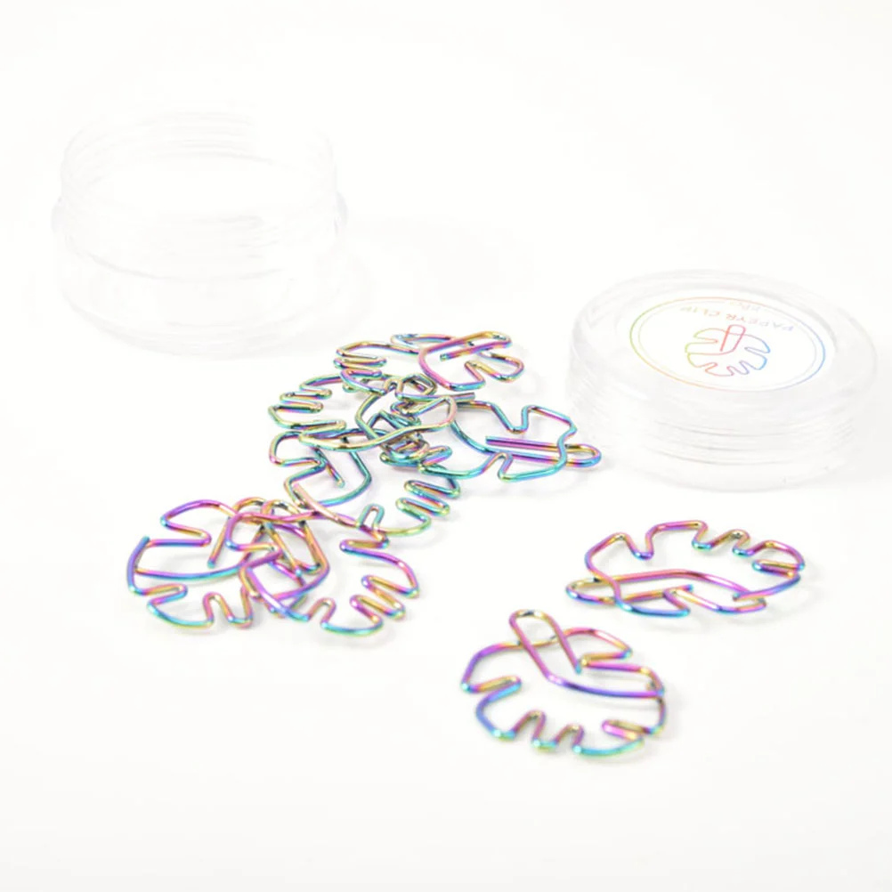

8pcs Colorful Paper Clips Monstera Shape Clips for Bookmark Office School Notebook Agenda Pad