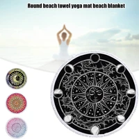 large round beach towel with colorful printing design durable soft thick quick dry absorbent sand proof for beach fk88