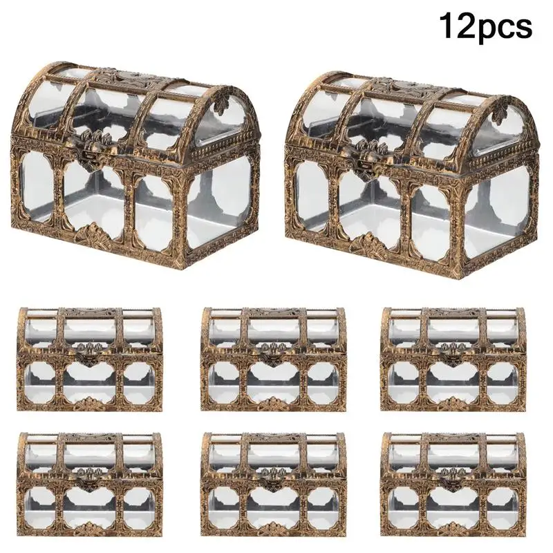 

12pcs Mini Treasure Candy Box Chocolates Box Wedding Party Favors Box wedding candy flip pirate treasure candy box treasure box