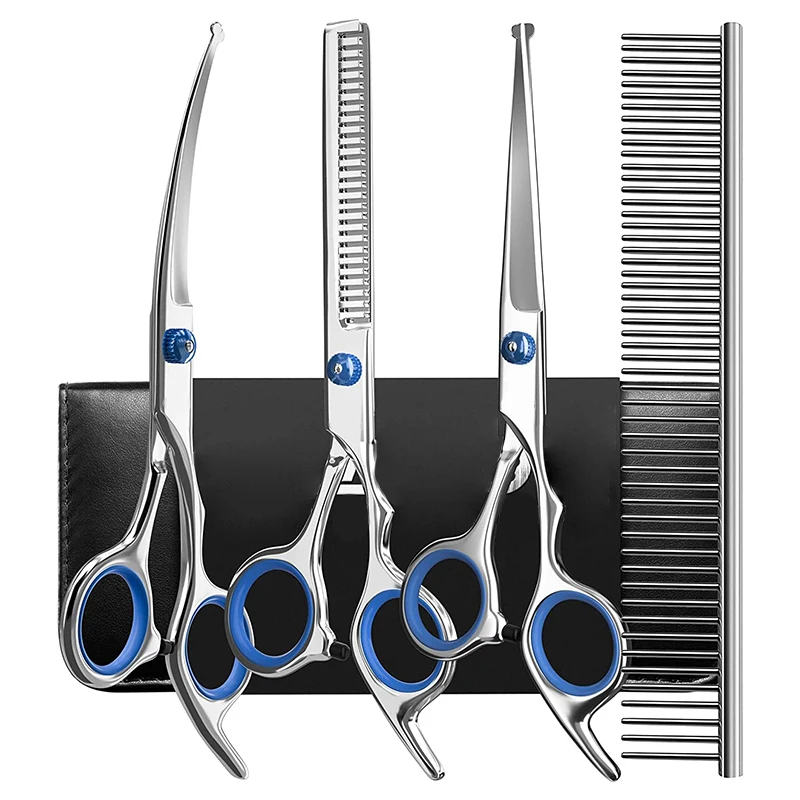 

Hair Steel Portable Safty Head Pet Shears Cutting Animal Set Scissors Round Stainless Scissors Professional Grooming Pets Dog