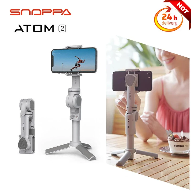 Фото Snoppa ATOM 2 3-осевой ручной стабилизатор для смартфона с сумкой для переноски для iPhone, Huawei, Samsung, Xiaomi, смартфона ATOM2 №1