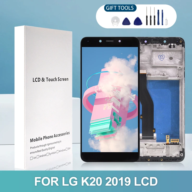 Дисплей 5,45 дюйма K8 Plus для LG K20 2019, ЖК-дисплей с сенсорной панелью и цифровым преобразователем в сборе, бесплатная доставка с инструментами, 1 шт.