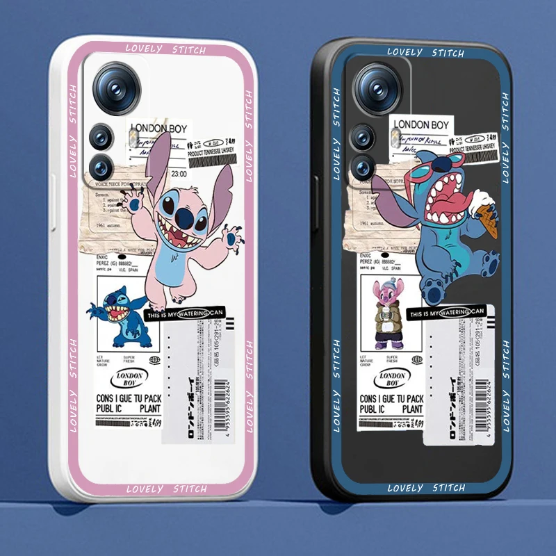 

Phone Case For Xiaomi Mi 13 12S 12 12X 12T 11i 11T 11 10 10S 10T Pro Lite Ultra 5G Disney Stitch Poster Cartoon Liquid Rope