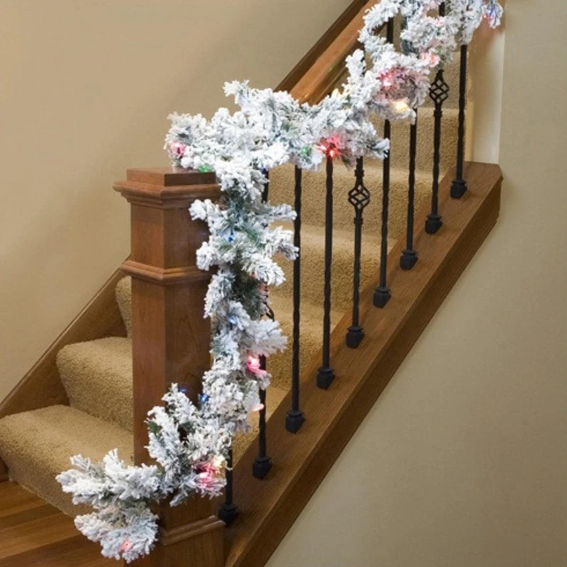 

9' x 10" Pre-lit Flocked Pine Artificial Christmas Garland - Multi Lights
