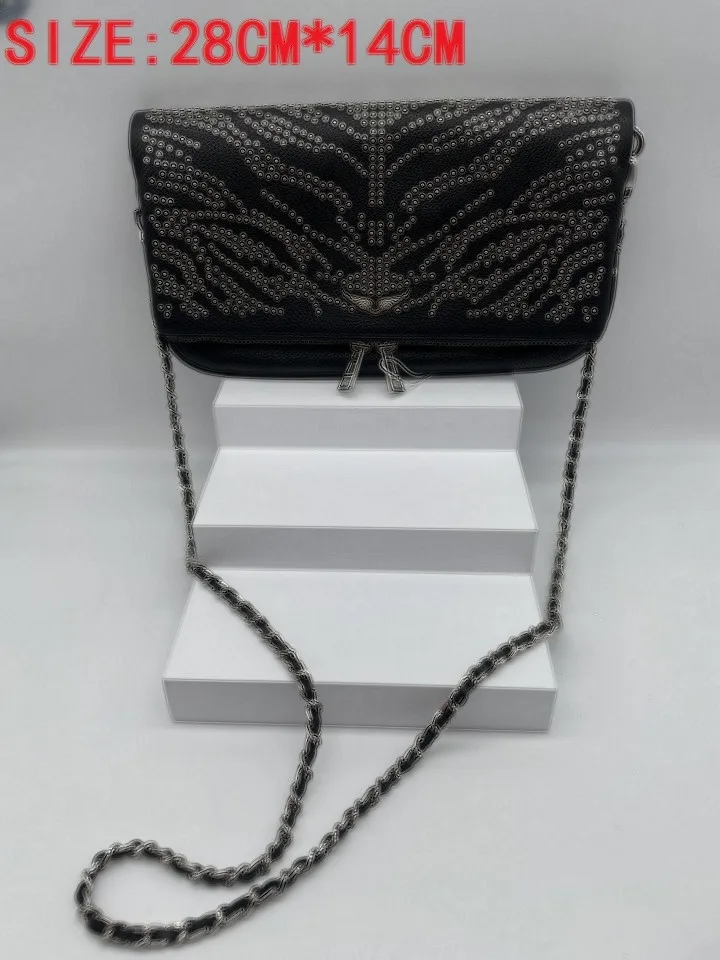 

Fashion Zadig Bag Designer Brand Women Wings Classic Bag Vintage Black Rocky Studded Shoulder Crossbody Party luxury Bag