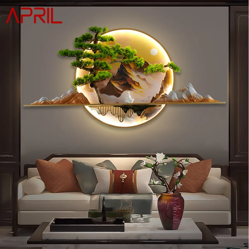 

APRIL Modern Picture Wall Light LED Chinese Creative Landscape Mural Sconce Lamp For Home Living Room Study Bedroom Decor
