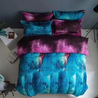 evich purple and blue color bedding sets single and double king size 3pcs romantic print pillowcase bedclothes zipper style