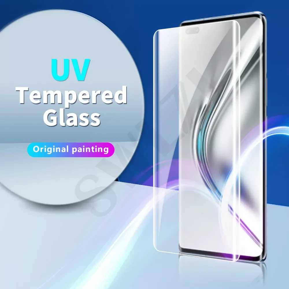 

UV tempered glass for Huawei mate 40 RS P40 honor V40 50 30 30E P30 20 nova 7 8 pro plus UV glass phone screen protector film