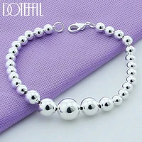 doteffil 925 sterling silver gradient size smooth ball bead chain bracelet for women fashion charm wedding engagement jewelry
