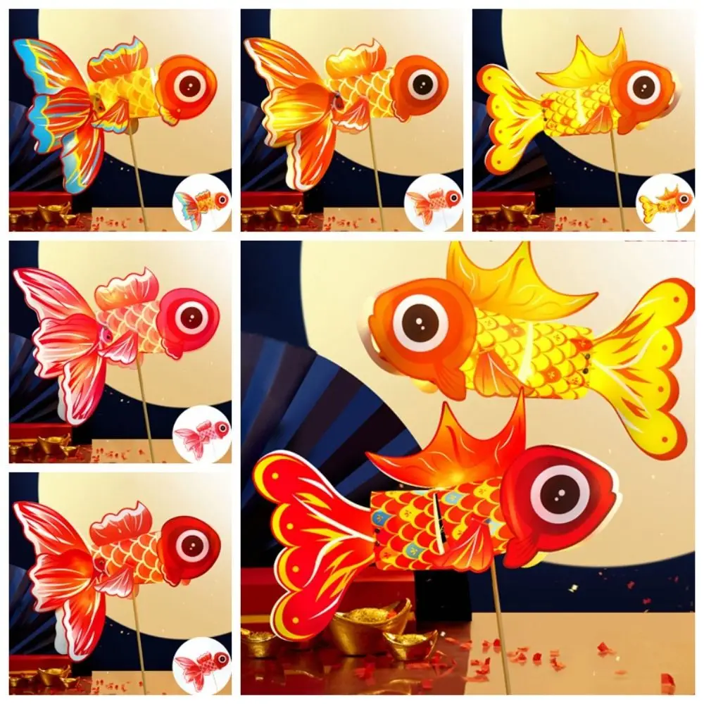 

Chinese Style DIY Mid-Autumn Lantern Handmade Good Luck Koi Carp Fish Lantern With LED Light Blessings Photography Props