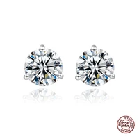 moissanite stud earrings for women men 2022 round moissanite diamond earrings 925 sterling silver white gold plated ear studs