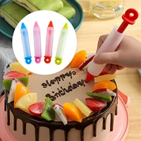 silicone food write pen chocolate decorating tools cake mold cream cupcookie icing piping pastry 4 nozzles kitchen accessorie