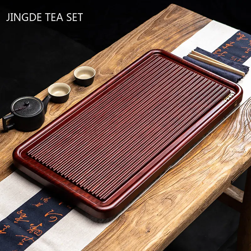 

Large Size Chinese Solid Wooden Tray Tea Set Carving Table Drainage Type Tea Board Vintage Home Teaware Trays Decorative