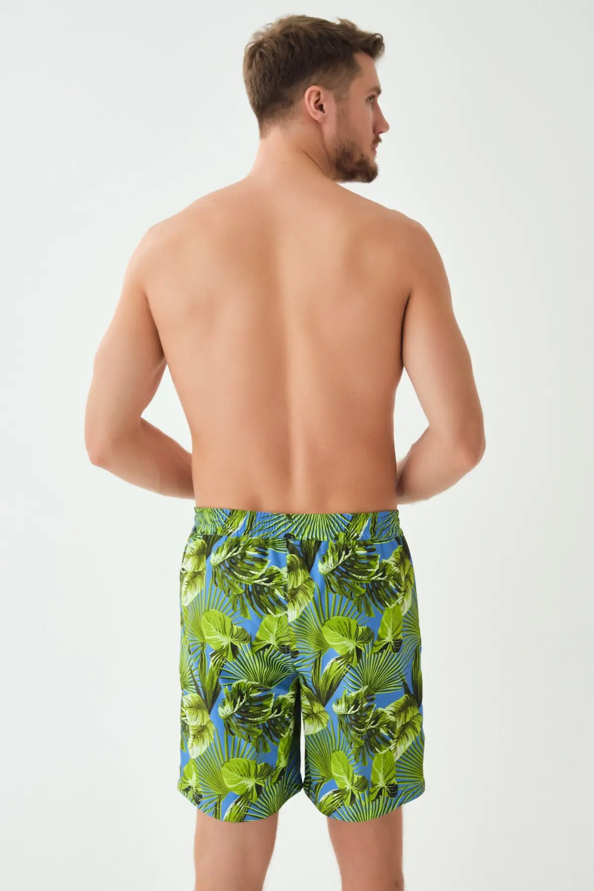 

Men's Surf Shorts Swim Shorts icro dium Green Patterned Shorts