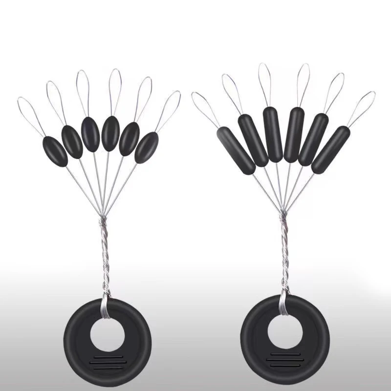 

Fishing Rubber Fishing Bobber 120Pcs20Groups 6 in 1 Float Sinker Stopper Black Bobber Stops Fishing Accessories