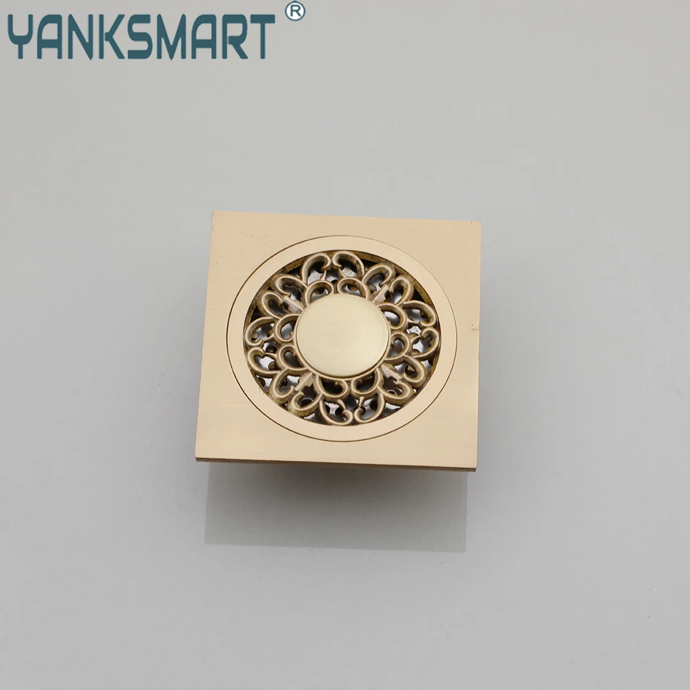 

YANKSMART Bathroom Floor Drain Gold Stainless Steel Shower Filter Hair Good Quality Bathroom Accessories Kitchen Drainer
