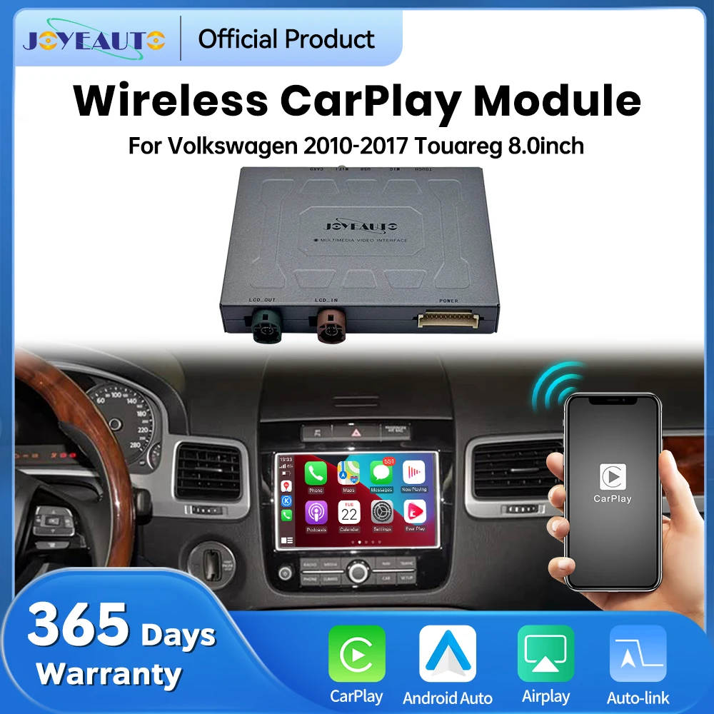 Фото Интерфейс JoyeAuto для Volkswagen Touareg RNS850 с 8-дюймовым экраном (2010-2017), модуль беспроводного CarPlay, Android Auto, AirPlay, Mirror-Link №1