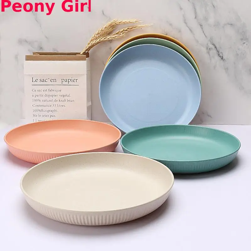 

Wheat Straw Plate Home Dining Plate Vegetable Plate Snack Plate Fruit Dried Fruit Snack Plate Gift Box
