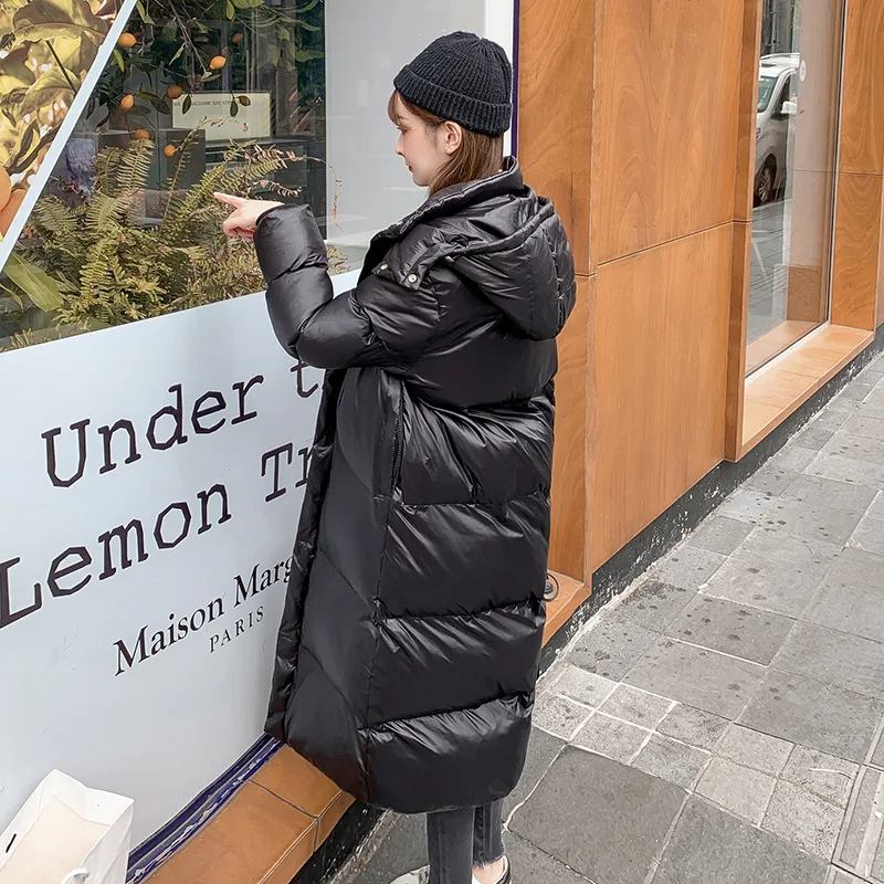 Женская зимняя утепленная куртка-пуховик теплая куртка со съемным капюшоном