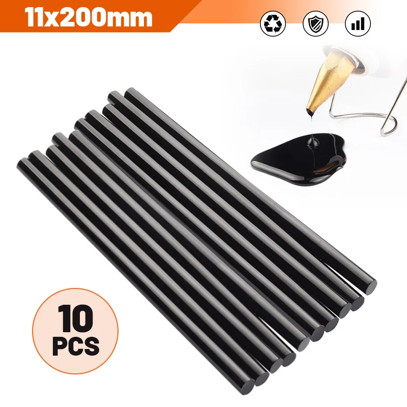 

10/20/50 шт., черные термоклеевые палочки для клеевого пистолета, 11x200 мм