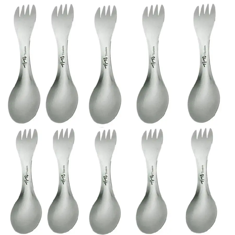 10 шт. вилка-ложка из титана