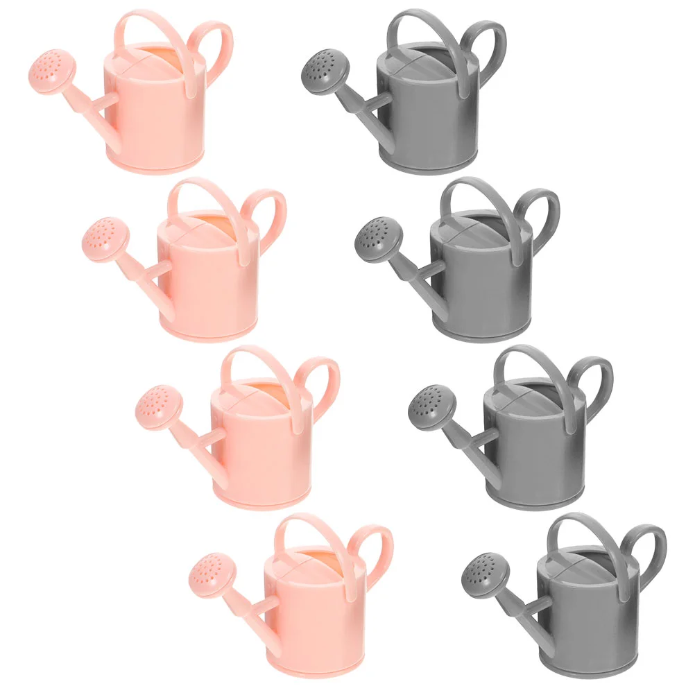 

8Pcs Plastic Watering Cans Miniature Kettle Props Decors Artificial Handheld Watering Kettle