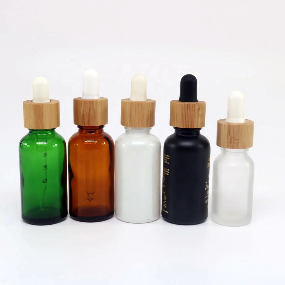 Флакон-капельница с гравировкой логотипа 1 унция 30 мл янтарный матовый