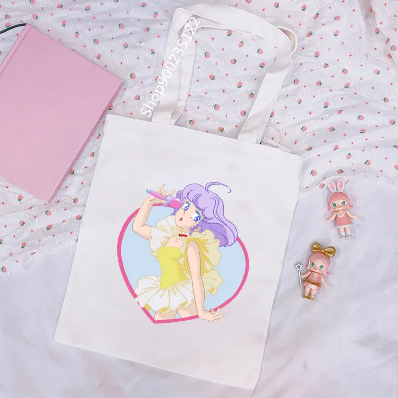 

Kawaii Creamy Mami Women Shopper Casual Anime Eco Bag Female Cotton Bag Canvas Tote Bag Shopping Bags Girl Fabric Hand Bags