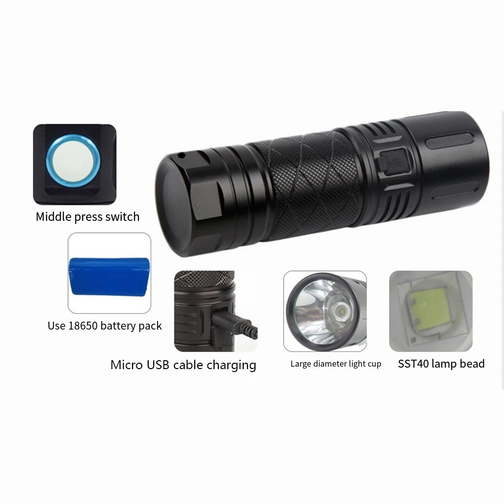 

Flashlight Big Light Cup Durable Multi Modes Micro Lamp Outdoor Lighting