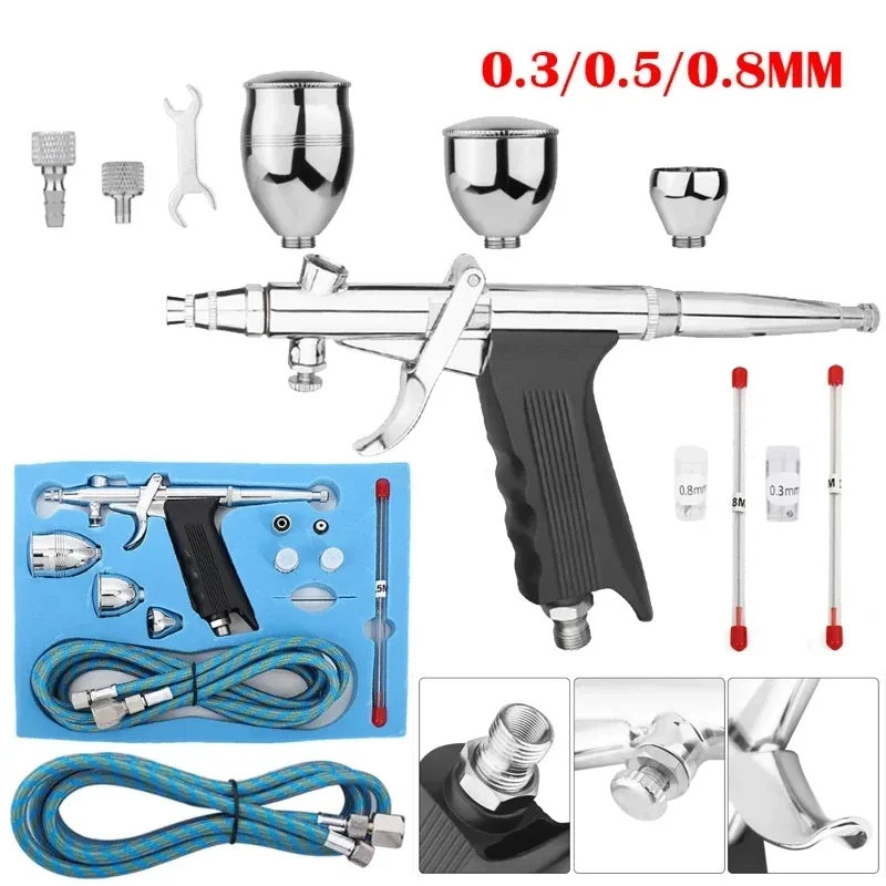 Аэрограф с комплектом аксессуаров 0 3/0 5/0 8 мм
