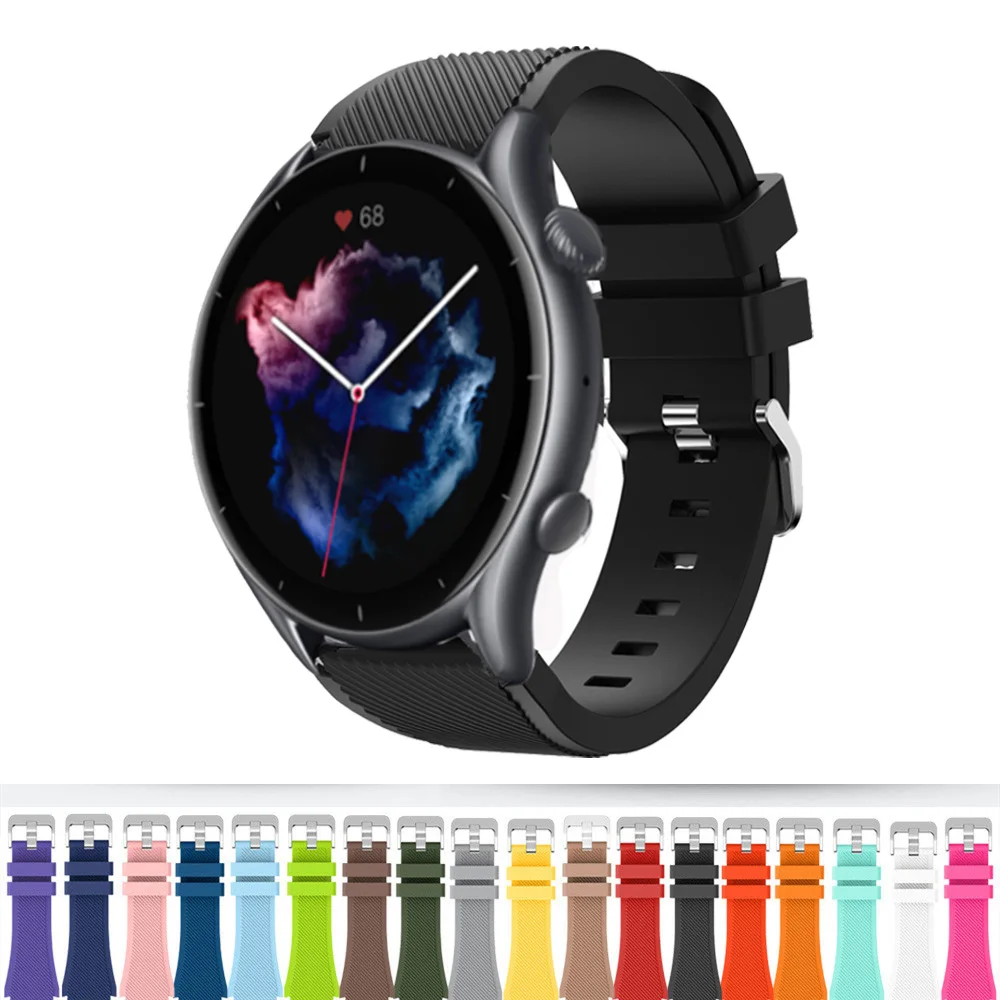

Для смарт-часов Amazfit GTR 3/3 Pro, силиконовый спортивный браслет 22 мм для Amazfit GTR 2 2E/GTR 47 мм/Pace/Stratos 3, аксессуары для часов