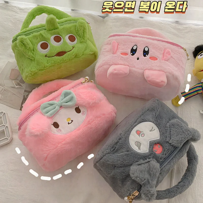 

Sanrio косметическая сумка для хранения Kawaii Mymelody Kuromi Cinnamoroll сумка плюшевая Милая милая игрушка девочка путешествие Макияж для хранения