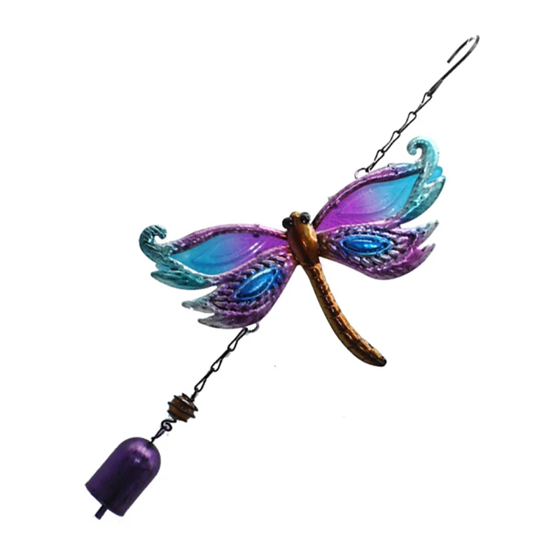 

1 шт. ветряные колокольчики, стрекоза, подвесные украшения, Aeolian Bell Windchime, сад, домашний декор, железо + стекло