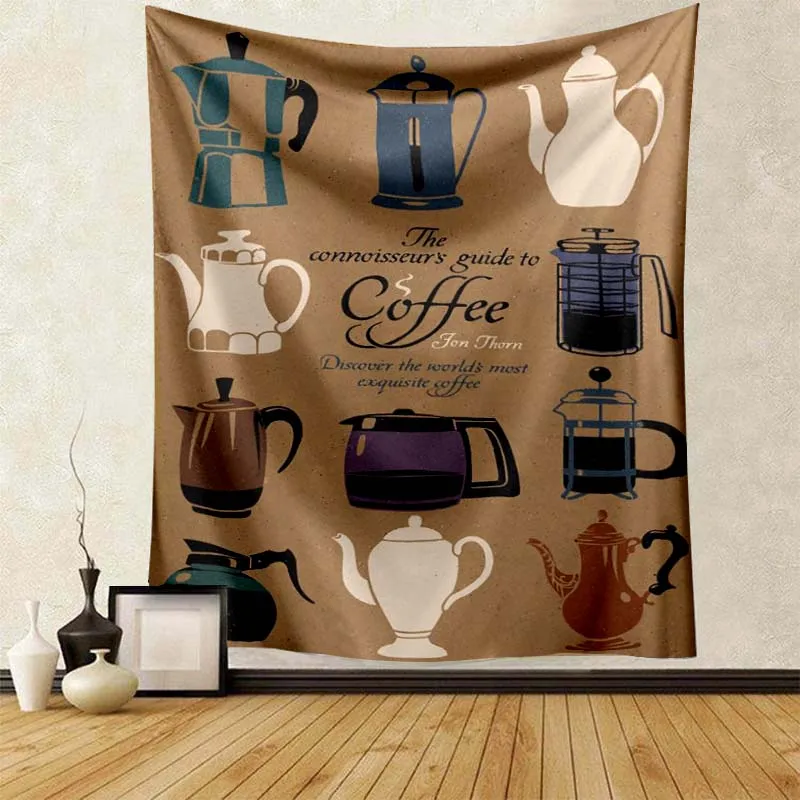 

Винтажный кофейный плакат, гобелен, настенный домашний декор, гобелены, картина, рисование, гобелен, художественный плакат, декор для спальн...