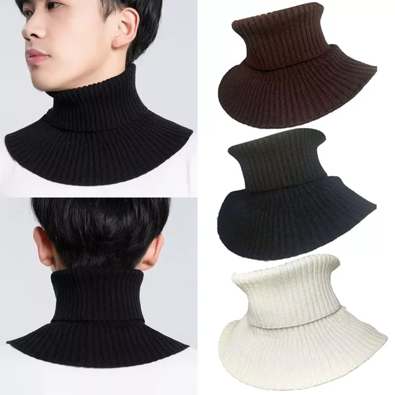 

Women Fake Collar Scarf Knitted Elastic False Collar Scarf Warm Winter Cycling Windproof Turtleneck Detachable Wrap Scarf