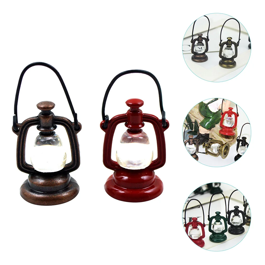 

Miniature Lamp Kerosene Lights Oil Lantern Tiny Decoration Light Night Decorative Hanging Supplies Model Diy