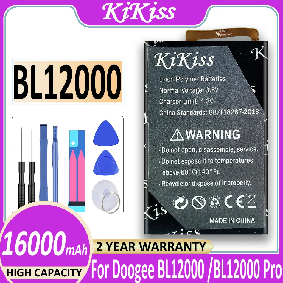 

Free Tool 16000mAh kikiss for Doogee BL12000 /BL12000 Pro Batterie Bateria battery for Doogee BL12000 Smart Phone +Track NO.