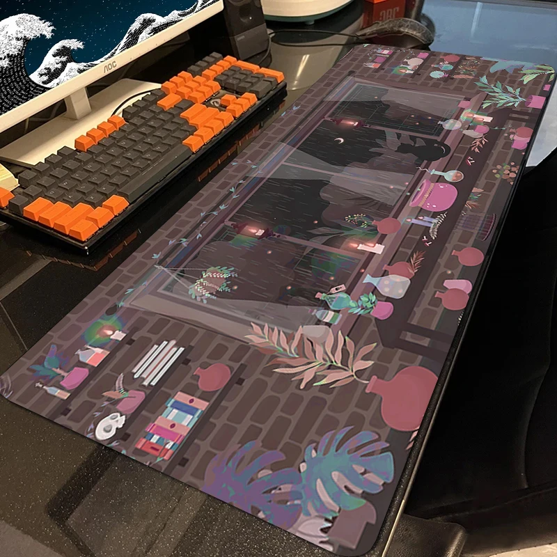 

Cartoon Cat Gaming Mousepad Gamer Mousemat Cute Animal Mouse Mat Desk Pad XXL Mouse Pad Big Kawaii Keyboard Mat Tapis de Souris