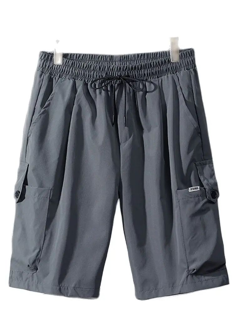 

Шорты-карго мужские с эластичным поясом, хлопковые пляжные шорты, джоггеры с несколькими карманами, повседневные рабочие штаны, лето