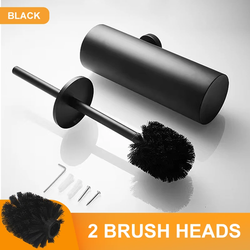 taicute fashion toilet cleaning brush holder sets wall mount stainless steel bathroom accessories wc hardware black chrome free global shipping