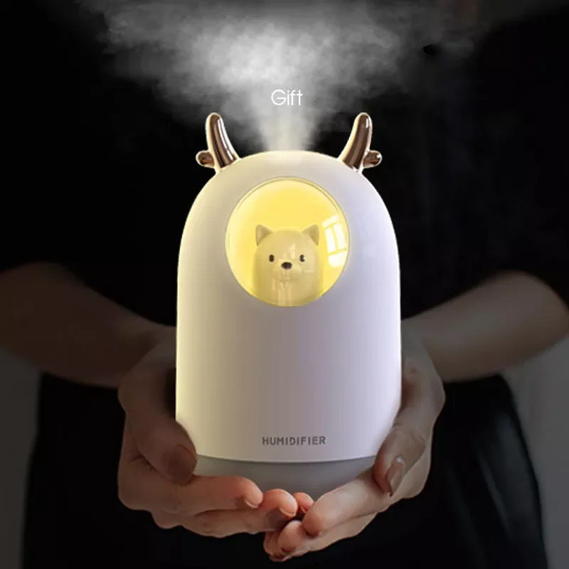 

Humidifier 300ML Cute Rabbit Ultra-Silent USB Aroma Essential room Car LED Night Lamp Air Purifier Mist Maker Air Fresher