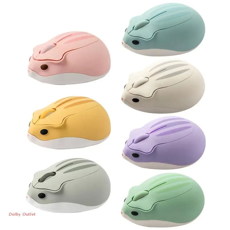 

Computer Replacement Mouse Cute Cartoon Hamster 2.4G Wireless Optical Mouse for Office Study Ergonomic PC Mini Mouse