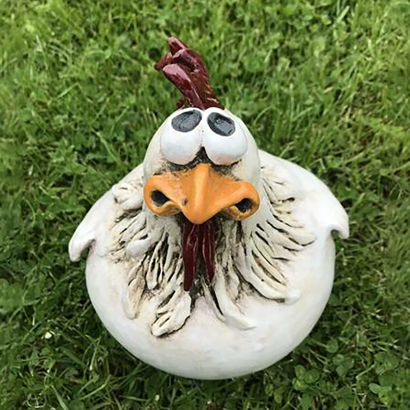 1Pcs Funny Chicken Fence Decoration Spoof Cock Home Garden Ornament Resin Crafts Gardening Yard Balcony Decor Statue - купить по