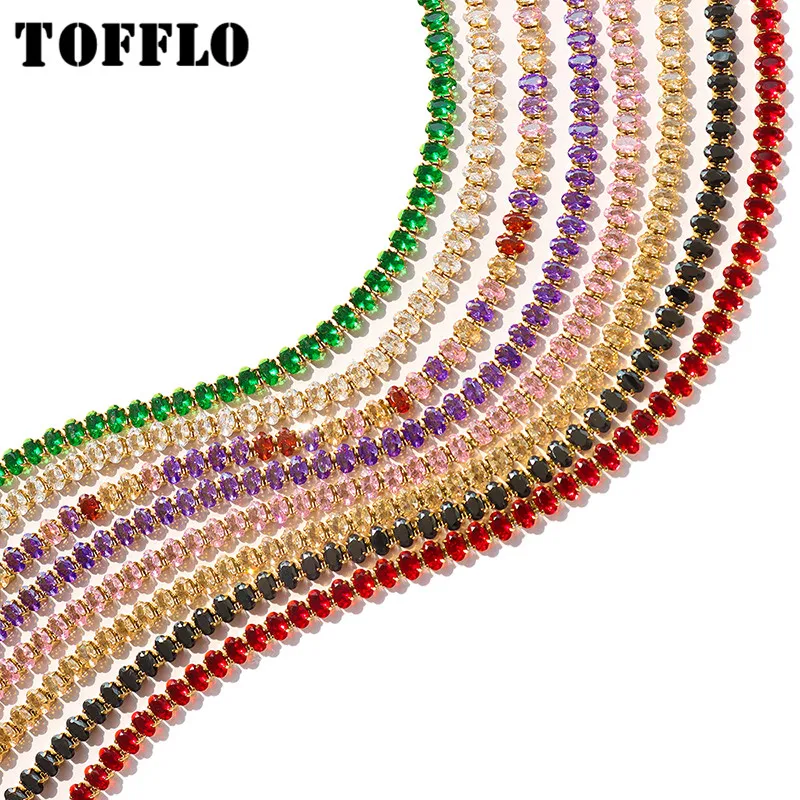 

TOFFLO ювелирные изделия из нержавеющей стали 18K браслет ожерелье геометрический цвет циркон ювелирный набор BSP1163-BSE314
