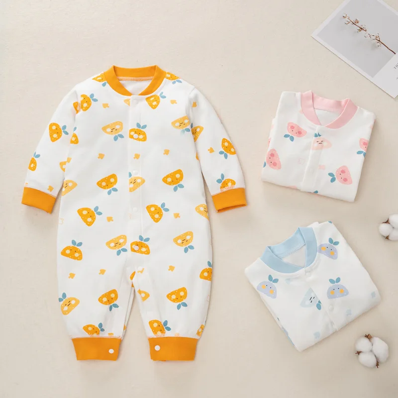 2023 Baby Clothes 0 to 12 Months for Boy and Girl Baby Romper Cotton Cute Bottle Long Sleeve Newborn Baby Boy Clothes Jumpsuit