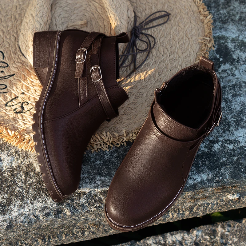 

Snow Boots 2022 Classic Heels Suede Women Winter Boots Warm Plush Insole Ankle Boots Women Shoes Hot Shoes Round Head Short Boot