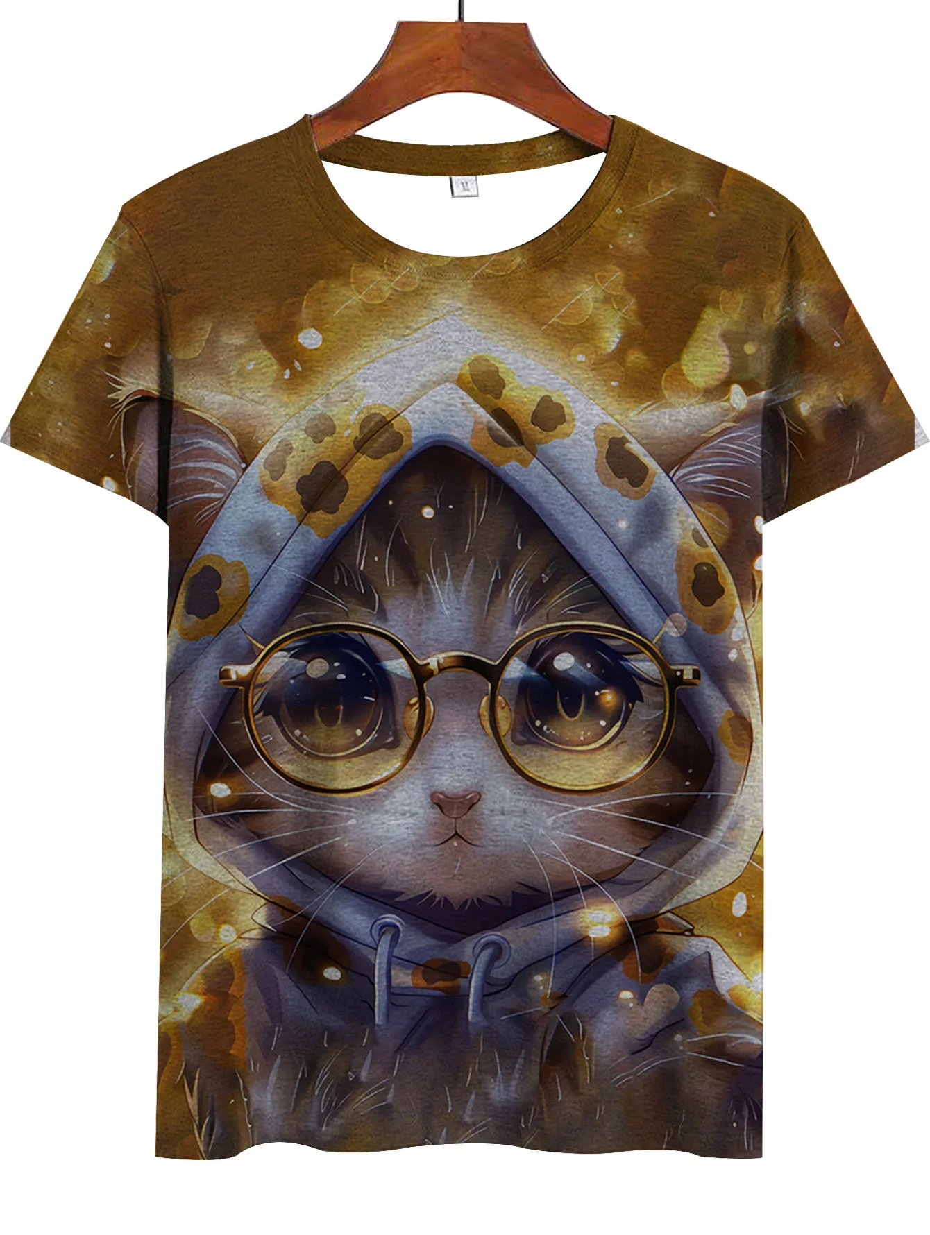 Футболка мужская с 3D-принтом модная тенниска круглым вырезом свободная