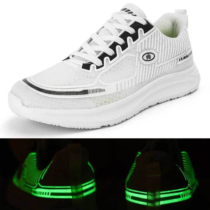 

Кроссовки мужские на шнуровке, легкие дышащие светящиеся кеды, повседневная обувь для бега/ходьбы/тенниса,Мужская теннисная обувь Мужчины